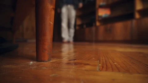 The little toe smacked against thebed leg, nightstand .- Little toe accident Stock Footage 101952973