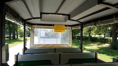 Little train panoramic tour interior pov 스톡 동영상 76275766