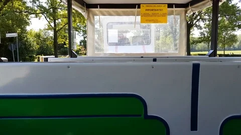 Little train panoramic tour interior pov Video stock 76275805