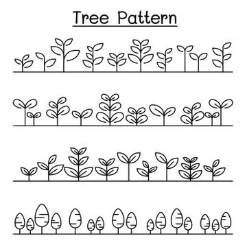 Little Tree pattern Landscape , shrub background vector llustration graphic d Illustrazione stock