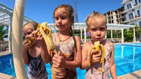 Little triplet sisters years old Stock Video Pond5