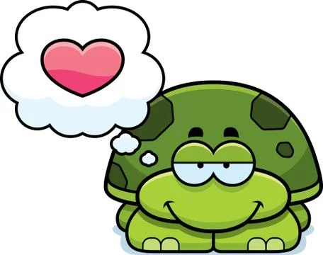 Little turtle in love Stock Illustration