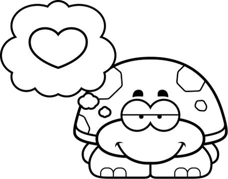 Little Turtle in Love Stock Illustration