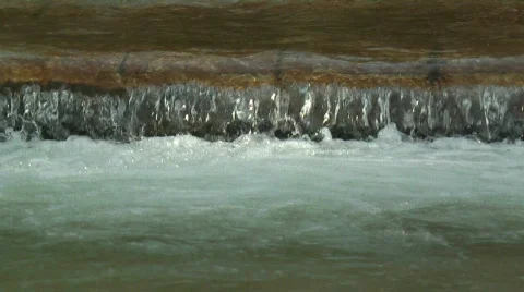 Little water cascade close-up Stock Footage 365400