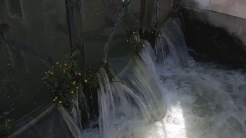 Little Waterfall between the Streets Stock Footage 100085849