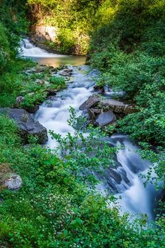 Little Waterfall in Liguria Stock Photos