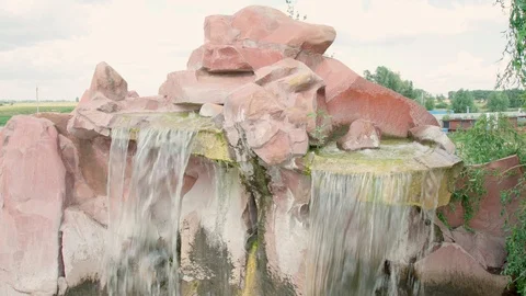 Little waterfall in the park. Stock Footage 113100019