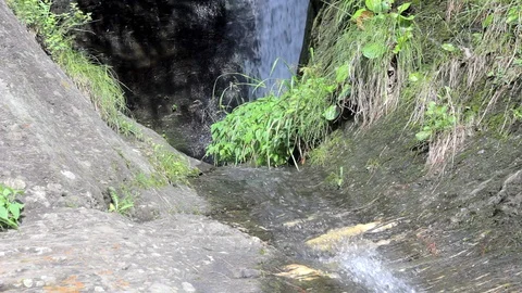 Little waterfall in the rock Stock Footage 94553493