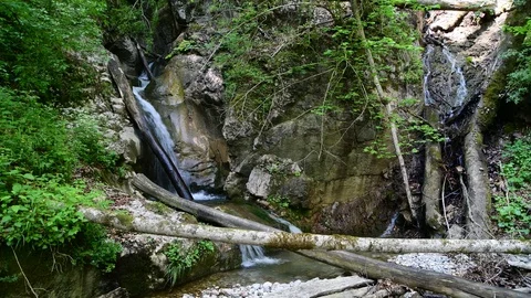 Little waterfall in the valley bodinggraben Stock Footage 126809547