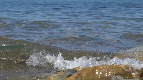 Little wave slow motion Stock Footage 91395481