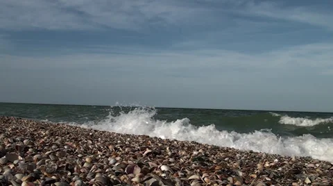Little waves and sky are in a shot Stock Footage 36675336