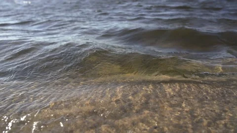 Little waves at the beach Video stock 163557204