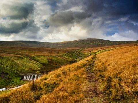Little Whernside with weir Stock Photos