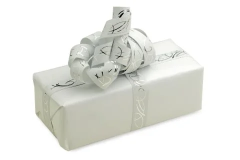 Little white present Stock Photos