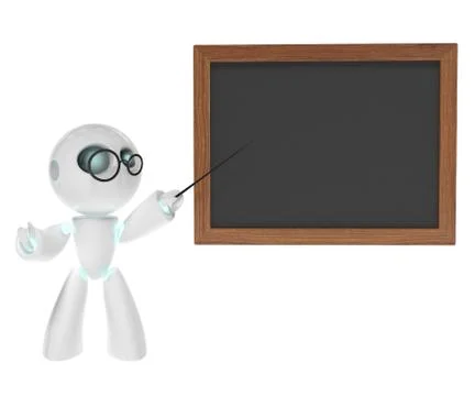 Little white robot Stock Illustration