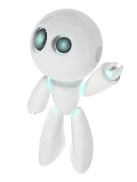Little white robot Stock Illustration
