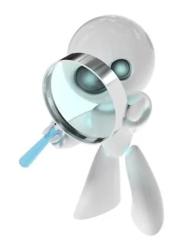 Little white robot Stock Illustration