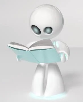 Little white robot Stock Illustration