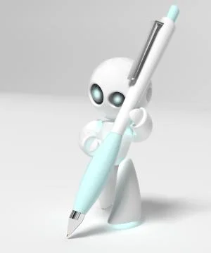 Little white robot Stock Illustration