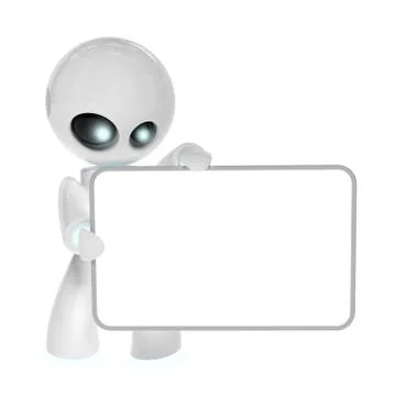 Little white robot Stock Illustration