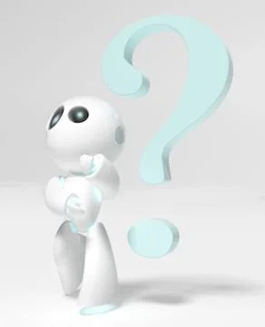 Little white robot Stock Illustration