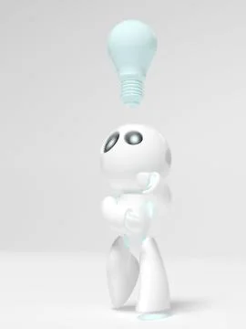 Little white robot Stock Illustration