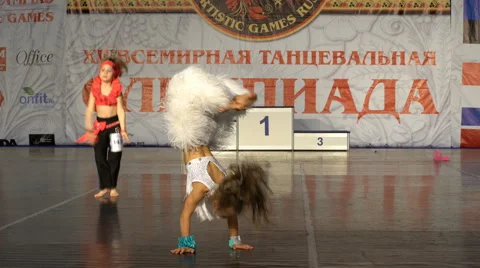 young girls dance the CanCan at home 195, Stock Video