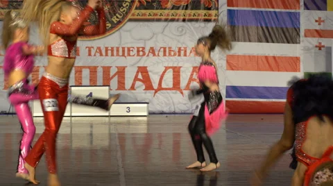 young girls dance the CanCan at home 195, Stock Video