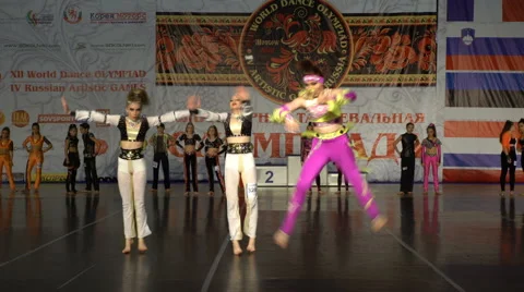 young girls dance the CanCan at home 195, Stock Video