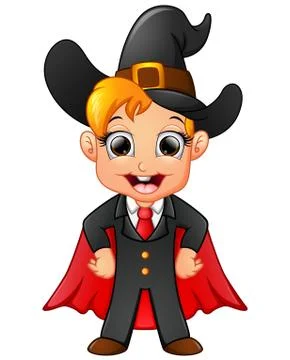 Little witch cartoon posing Ilustración de archivo