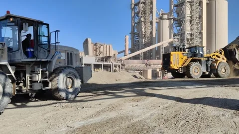 Liugong 8128H and SEM 669C Loaders Working at Cement Quarry, 4K 動画素材 331422822