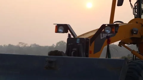 Liugong Construction Loader Operating in Rural Area at Sunrise Stock Footage 326857375