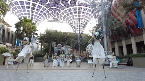 Live acrobatic performance at Expo 2020 in Dubai Video stock 173376740