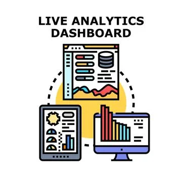 Live analytics dashboard displaying data across multiple devices イラスト素材