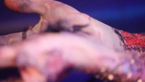 Live Black Scorpion Crawling on Human Hand Close Up Stock-Footage 336809986