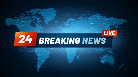 Live breaking news background. Streaming internet tv global news headline o.. Stock Illustration