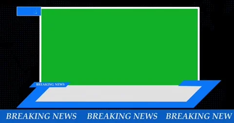 Live breaking news broadcast lower with green screen background animation. with Stock Footage 339003285