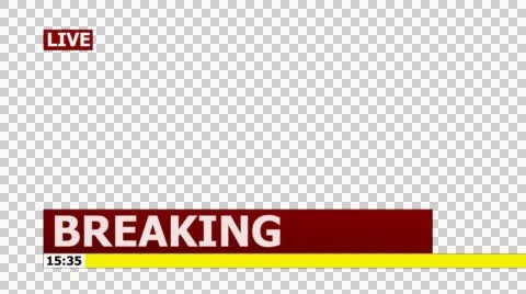 LIVE "Breaking News" Lower Third Graphic for Titles - Alpha Channel HD Red Stock Footage 54621974