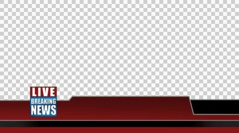 LIVE "Breaking News" Lower Third Graphic for Titles - Alpha Channel HD Stock Footage 54622081