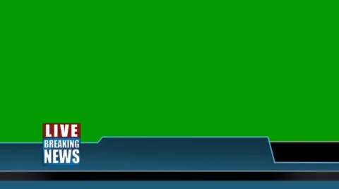 LIVE "Breaking News" Lower Third Graphic for Titles - Green Screen HD Blue Stock Footage