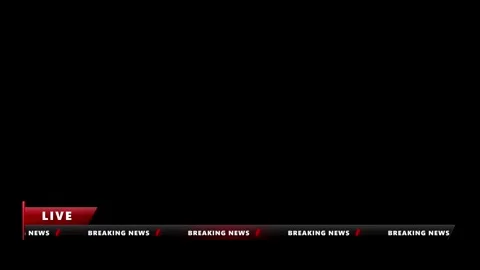 Live breaking news lower third with repeating text and red accents on black 動画素材 335826264