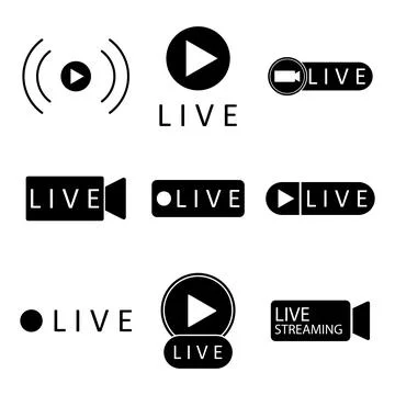 Live broadcast icon vector Stock Illustration