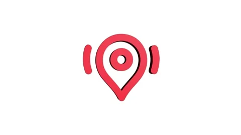 Live broadcast location 3d pin map rotating animation spinning in background Video stock 313518129