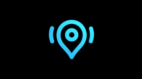 Live broadcast location 3d pin map rotating animation spinning in background Video stock 313518138