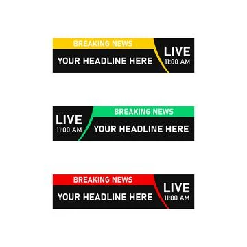 Live broadcast lower third design Stock Illustration