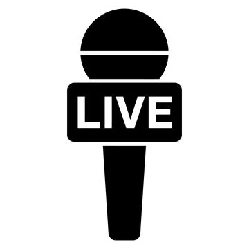 Live Broadcast Microphone Icon Vector Stock Illustration