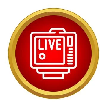 Live broadcast streaming camera recording video icon Stock Illustration