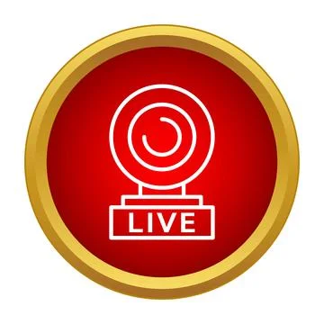 Live broadcasting webcam icon for online streaming Stock Illustration