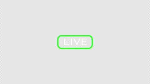 Live button Animation on transparent background. Stock Footage 339324776
