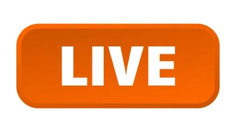 Live button. live square 3d push button Illustrazione stock